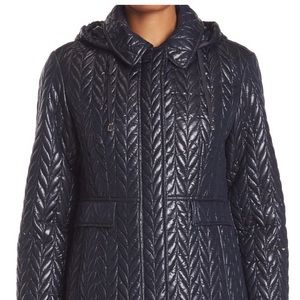 Kate Spade Herringbone quilted Hooded puff jacket